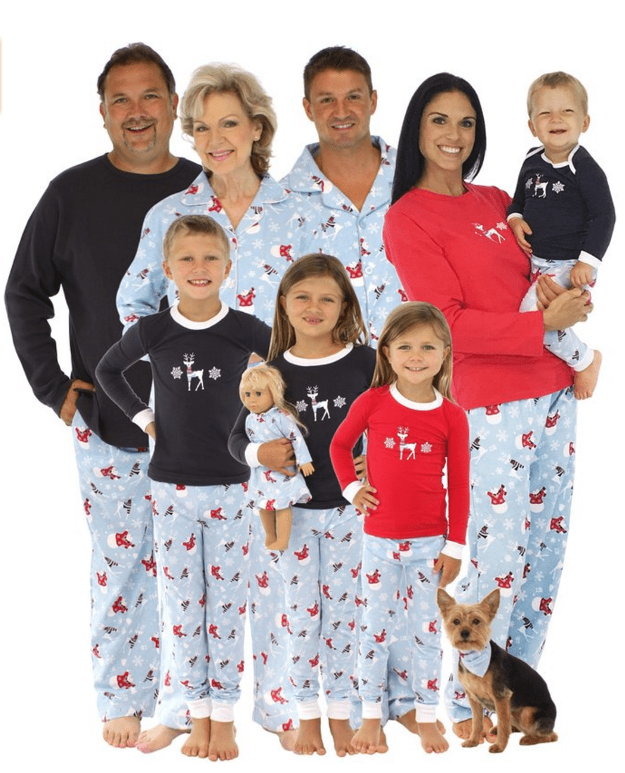 Family-Matching-Winter-Snowman-Pajamas-PJs-